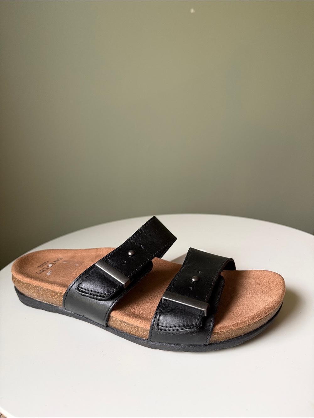 Earth Origins Berri Black Double Strap Comfort Slide Sandals – Women’s 6/37 EUC